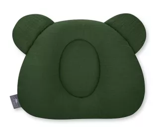 Teddy Bear lapos mackó párna muszlin – Sleepee, Bottle Green sötétzöld